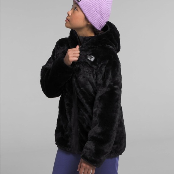 THE NORTH FACE Girls' Reversible Mossbud Swirl Parka, TNF Black Large - Picture 2 of 11